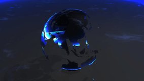 Earth Glass Blue 3D HD Loop