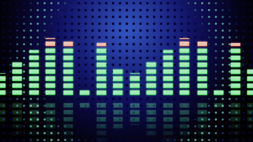 Music background with VU meters and lighting dots.This clip is seamless