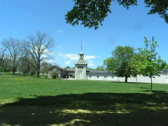 Dundurn Castle West Tower, Park and Worship House. Dundurn Castle in Hamilton, Ontario, Canada. The castle was completed in 1835.
