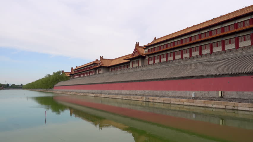 Palaces, pagodas inside the territory of the Forbidden City Museum in Beijing in the heart of city,China.