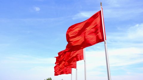  red flag waving on the wind