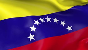 Photo realistic slow motion 4KHD flag of the Venezuela waving in the wind. Seamless loop animation with highly detailed fabric texture in 4K resolution.