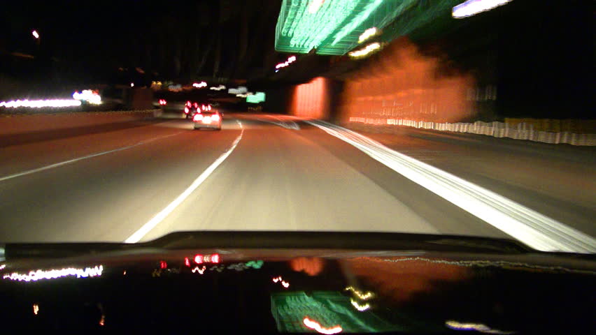 Freeway Drive Night Timelapse