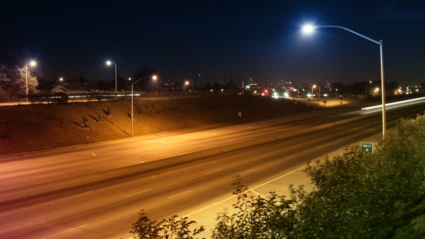 Time-lapse Freeway Traffic at Night