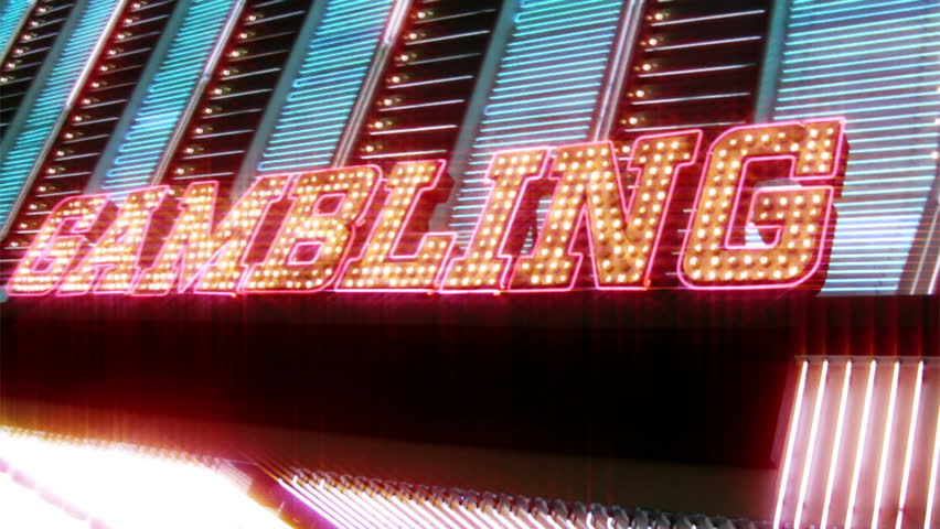 Las Vegas Casino Neon Sign with Flashing Light Bulbs
