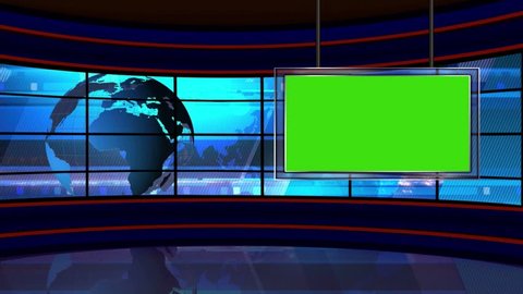 News Tv Studio Set Virtual Green Stock Footage Video (100% Royalty-free ...