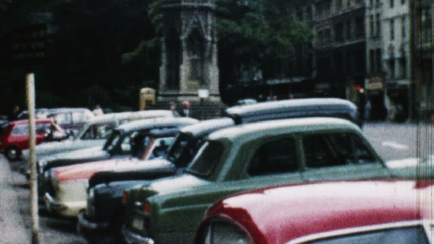 Europe City and Traffic Old Film - Archival 1960s