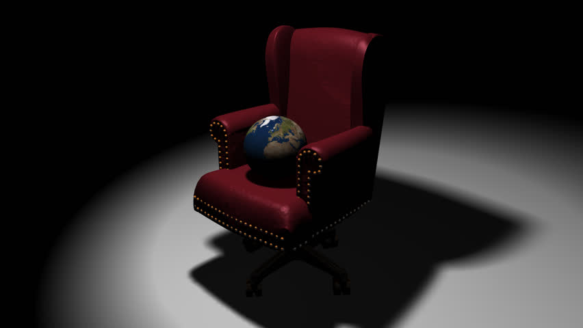 Executive Chair with Earth Sitting and Rotating 3D