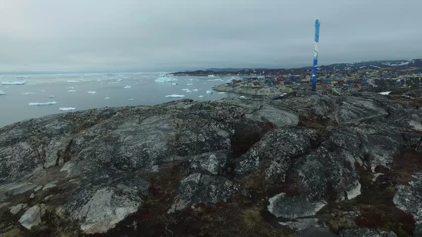 icebergs are melting on arctic ocean in Greenland