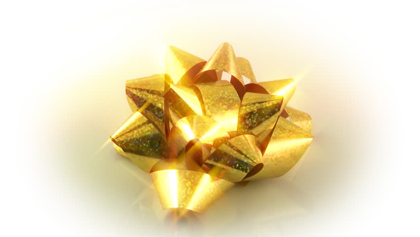 Golden Sparkling Gift Bow