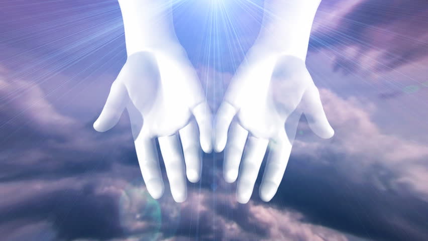 Hands Opening with Light Rays