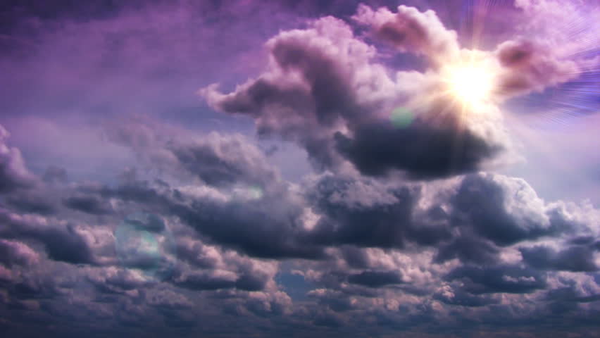 Heavenly Clouds and Sun Rays Stock Footage Video (100% Royalty-free
