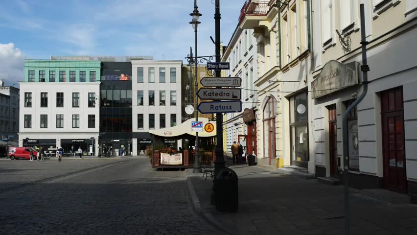 BYDGOSZCZ, POLAND - SEPTEMBER 26 2015: library in Old Town Market Square in Bydgoszcz. Bydgoszcz (Bromberg, Bydgostia) is city in northern Poland, on Brda and Vistula rivers.