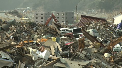 Tsunami Aftermath Destruction In Japan