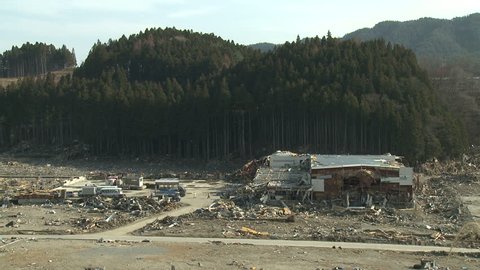 Destroyed Remains Of Town After Japan Tsunami