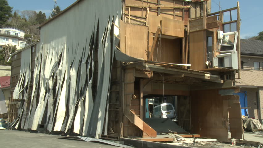 Damage To Building After Japan Tsunami
