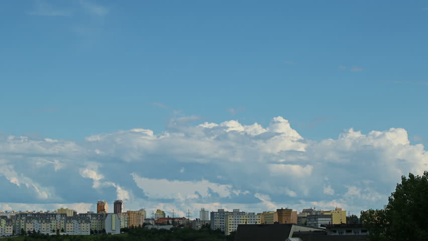 4K Timelapse of clouds over the Prague cityscape