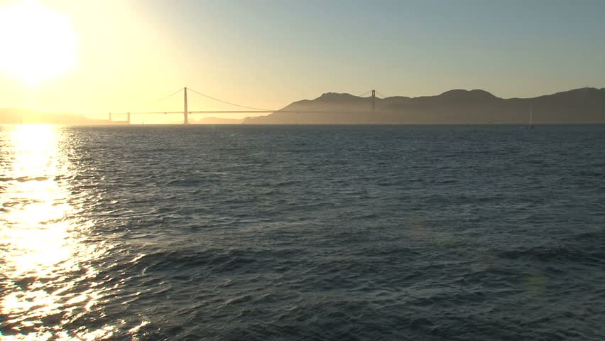 Sunset over the Golden Gate bridge