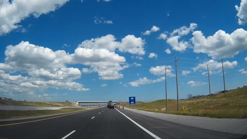 Whitby, Ontario, Canada June 2016 POV dashcam driving on new Ontario 407 east highway