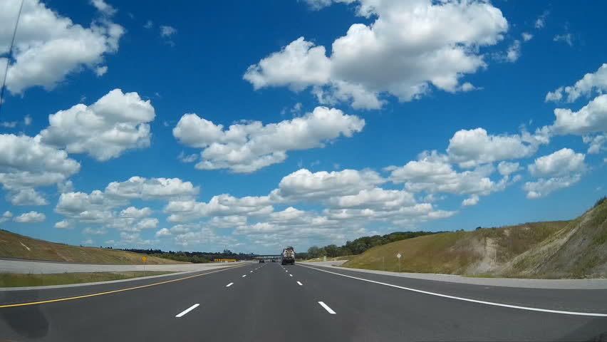 Whitby, Ontario, Canada June 2016 POV dashcam driving on new Ontario 407 east highway