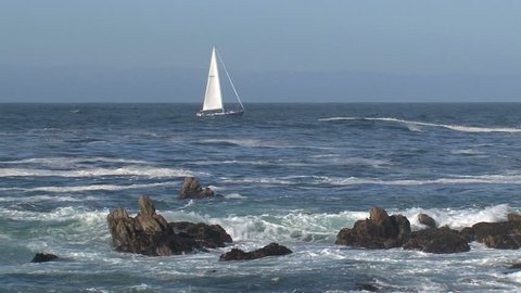 Yacht sailing on the west coast of USA