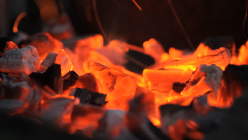 Burning Wooden Barbecue Fanning Campfire Stock Footage Video 100 Royalty Free 17550577 Shutterstock
