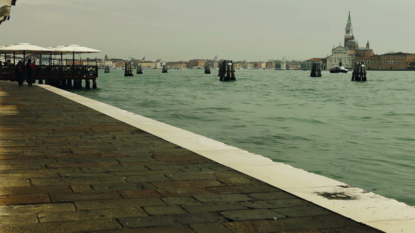 After the rain. Riva degli Schiavoni is a water front in Venice, Italy.