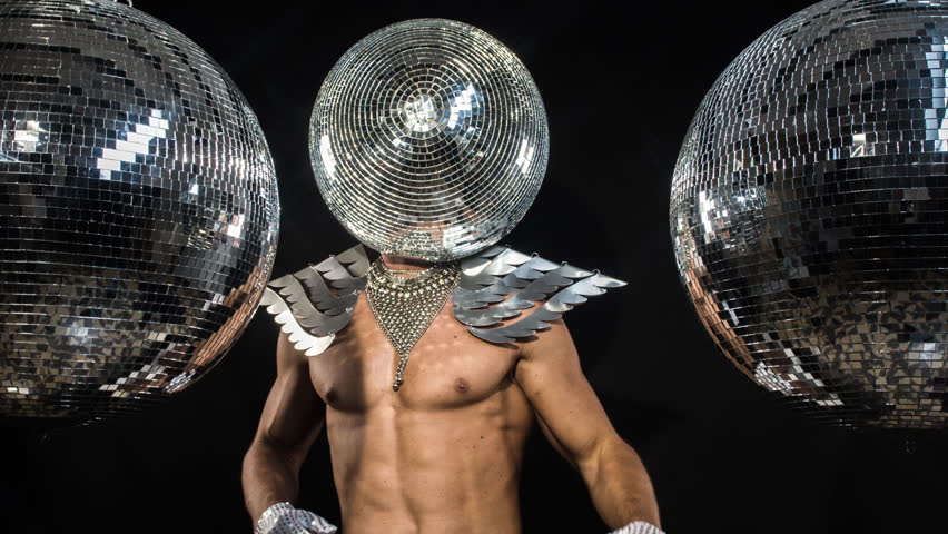 mirror ball head costume
