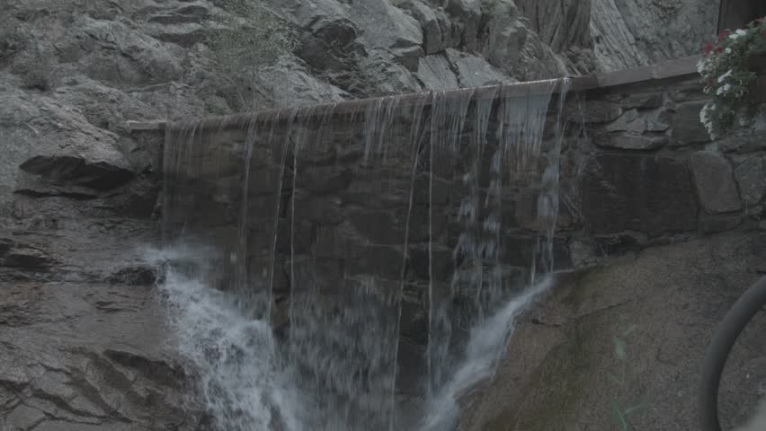 Garden waterfall in Colorado mountain