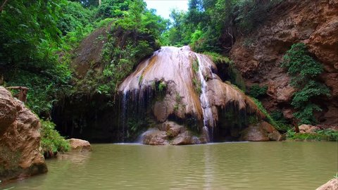 Kor luang Waterfull in Mae Ping National Park,Li,Lamphun,Thailand.