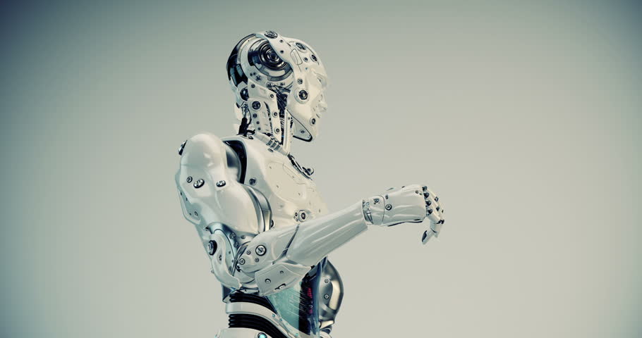 Robotic man gesturing