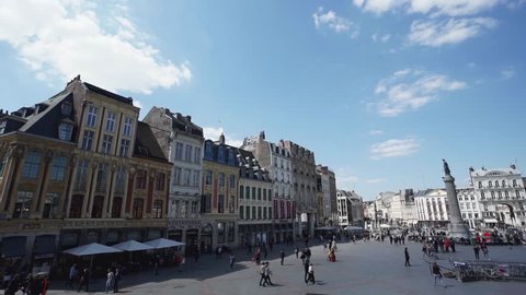 Main square of Lille during Summer, France