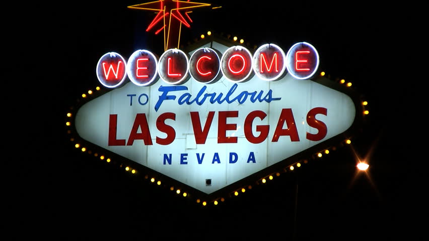 Las Vegas Welcome Sign with Traffic