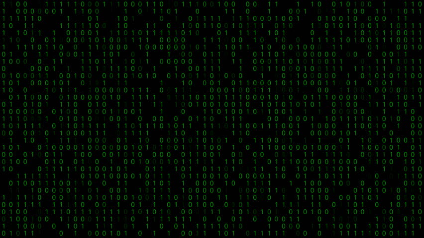 Green Binary Code Black Background, Stock Footage Video (100% Royalty