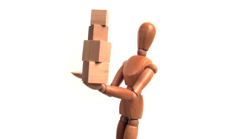 Mannequin Holding Wood Blocks