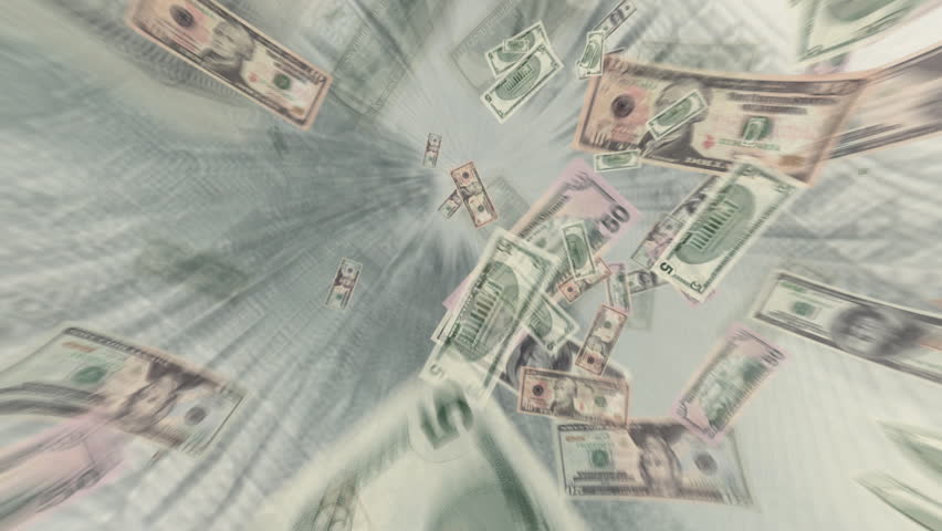 Money Dollar Bills Flying