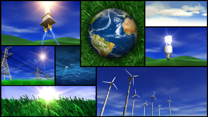 Green Energy and Nature Montage