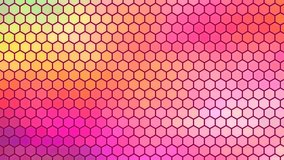 loop with colorful pattern of hexagons - mainly in shades of pink and purple - slowly changing colors