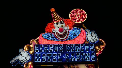 Circus Circus Casino Neon Sign Stock Footage Video 100 Royalty Free 18204070 Shutterstock - 1216 01 15 casino neon sign las vegas at night roblox
