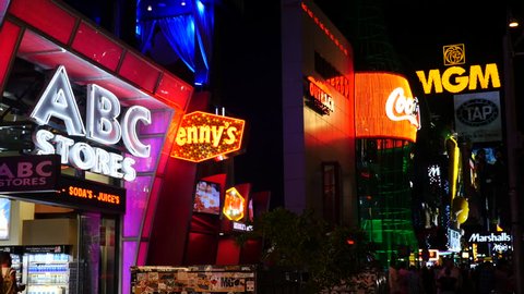 Neon Advertising Signs on the Las Vegas Strip - Circa June 2016