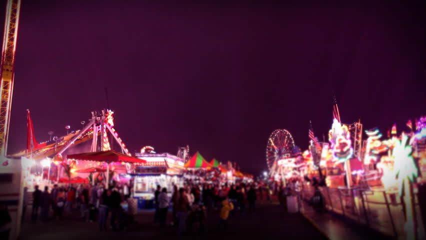 Carnival Midway Rides and Games Time-Lapse HD