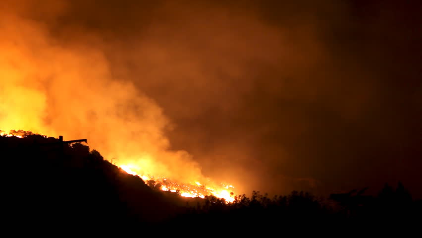 Wildfire Raging In Hills HD