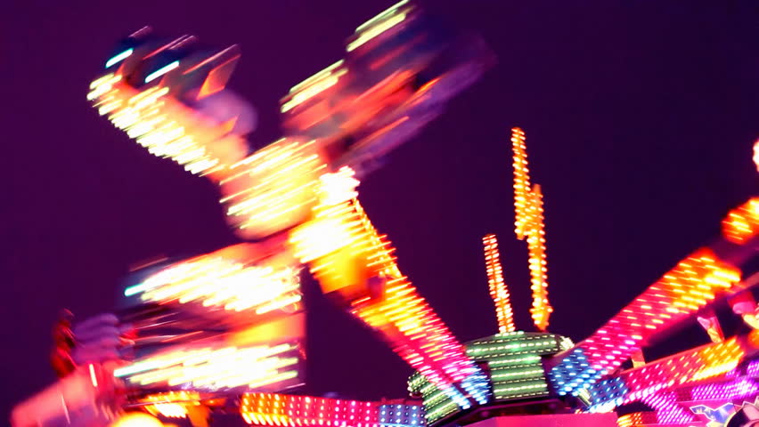 Amusement Park Carnival Ride at Night