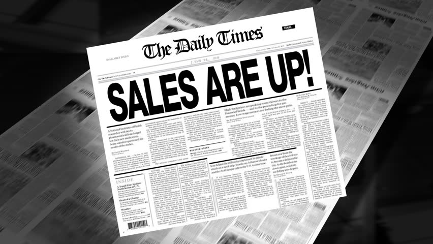 Sales Are Up - Newspaper Headline Reveal + Loops