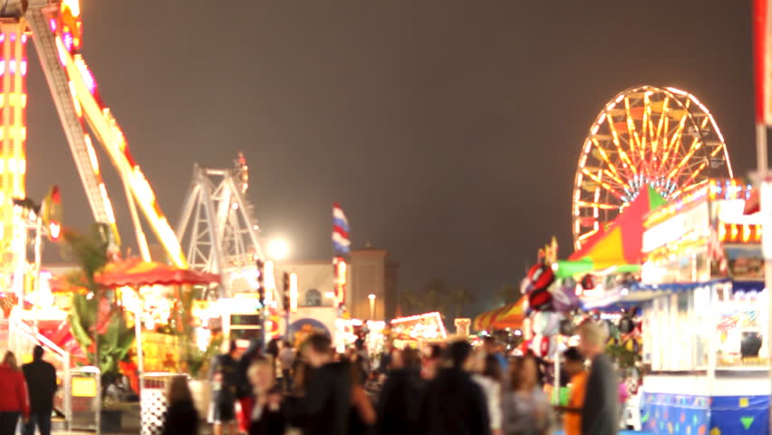 Carnival Rides and Games at Night