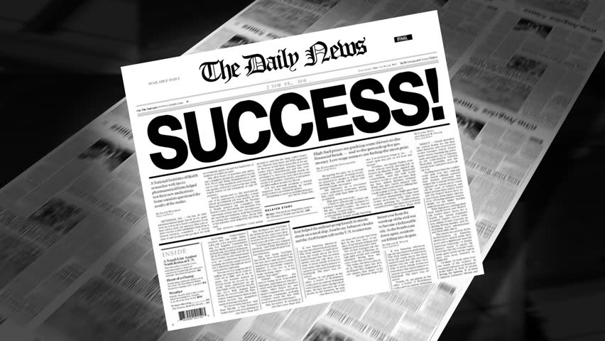 Success! - Newspaper Headline Reveal + Loops