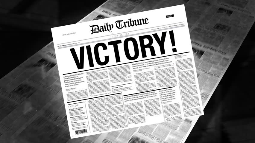 Victory! - Newspaper Headline