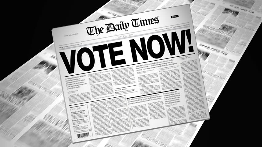 Vote Now! - Newspaper Headline Reveal + Loops