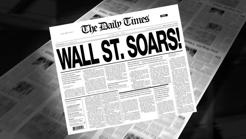 Wall Street Soars! - Newspaper Headline Intro + Loops