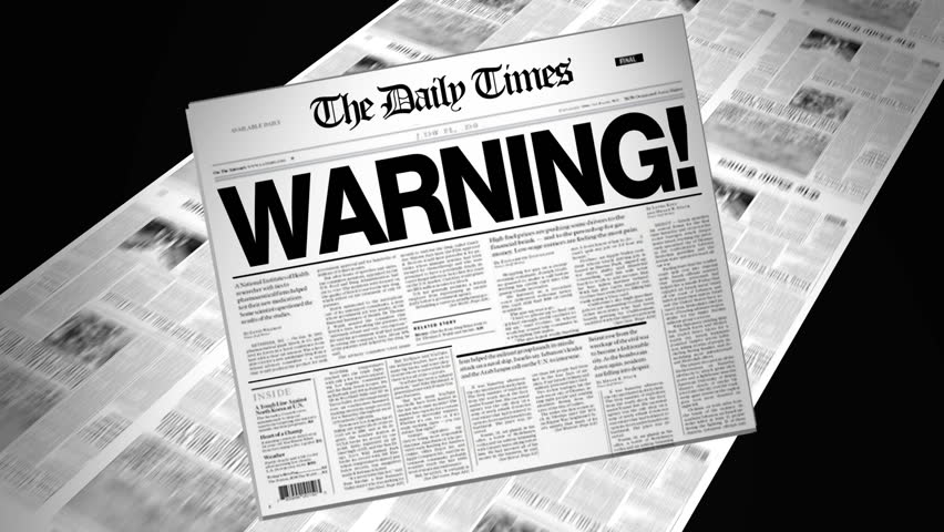 Warning! - Newspaper Headline Intro + Loops